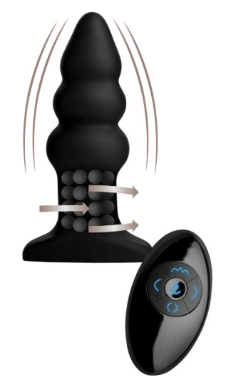 Picture of Rippled Rimming Silicone Butt Plug with Remote